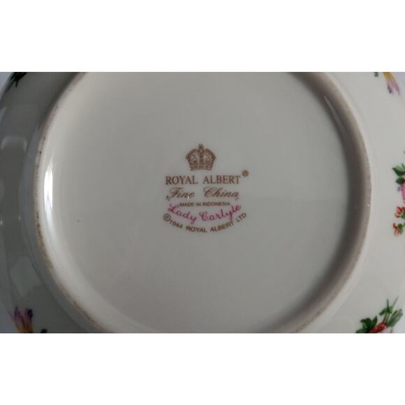 Royal Albert Lady Carlyle Teapot With Lid Roses Gold Trim Vintage - Picture 10 of 12